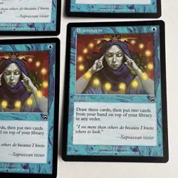 Vintage 1999 MTG Lot 4 Brainstorm Mercadian Masques Magic the Gathering Card 061 - Image 3