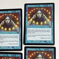Vintage 1999 MTG Lot 4 Brainstorm Mercadian Masques Magic the Gathering Card 061 - Image 4