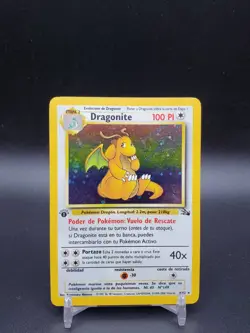 Dragonite 6/62 Fossil 1st Edition Holo SPANISH MP Pokemon Card - Image 1
