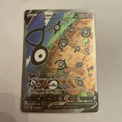 Pokemon Unown V SWSH Silver Tempest Alt Art 177/195 SIR Card NM/MINT - Image 1