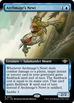 Archmage's Newt (Extended Art) FOIL NM #316 Outlaws of Thunder Junction MTG - Image 1