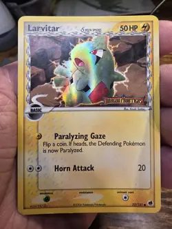 Larvitar Delta Species Stamped Reverse Holo Card 52/101 Dragon Frontiers MP - Image 1