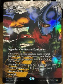 Raph's Jitte - Umezawa's Jitte (Borderless) TMNT-Foil-Nm- Magic the Gathering - Image 1