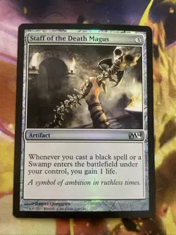 MTG FOIL Staff of the Death Magus - Magic 2014 #219 - Image 1