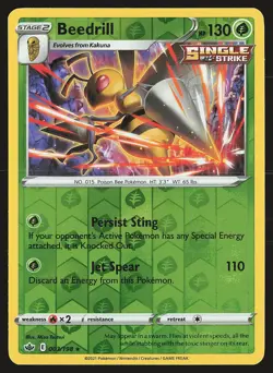 SWSH06: Chilling Reign Beedrill #003/198 Reverse Holo Pokemon Card - Image 1