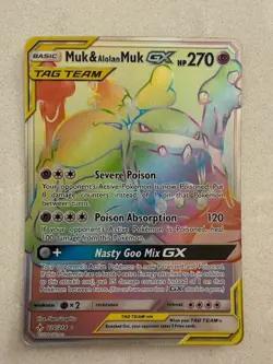 Pokemon Unbroken Bonds Muk & Alolan Muk GX 220/214 (Rainbow) - Image 1