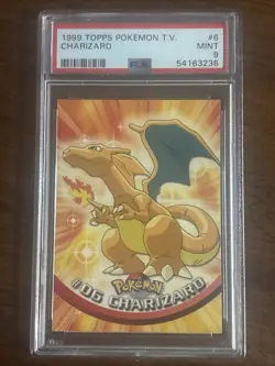 1999 Topps Pokemon TV Charizard #6 PSA 9 Mint - Image 1