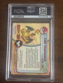 1999 Topps Pokemon TV Charizard #6 PSA 9 Mint - Image 2