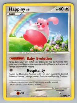 Happiny 76/127 Common Platinum Pokemon MP - Image 1