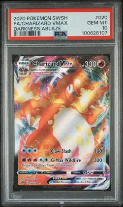 PSA 10 Charizard VMAX Ultra Rare 020/189 Darkness Ablaze English SWSH Pokemon - Image 1