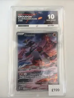 Pokemon TCG Groudon Paradox Rift 199/182 Illustration Rare ACE 10 - Image 1