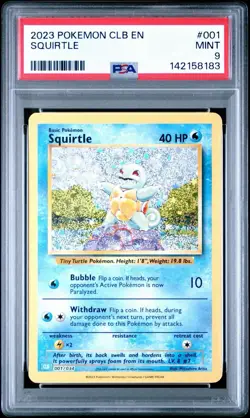 PSA 9 MINT Squirtle 001/034 CLB Holo Pokemon English Classic Collection 2023 - Image 1