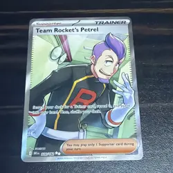 Pokemon TCG Destined Rivals Team Rocket’s Petrel 226 Ultra Rare Holo - Image 1