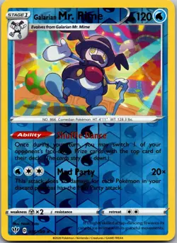Galarian Mr. Rime 036/189 Rare Darkness Ablaze Pokemon Reverse Holo Near Mint - Image 1