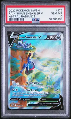 PSA 10 Hisuian Sneasler V 175/189 Alt Art Astral Radiance Full Art Pokemon Card - Image 1