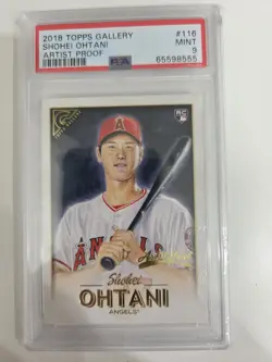 2018 Topps Gallery SHOHEI OHTANI #116 Artist Proof Rookie Card PSA 9 - Image 1