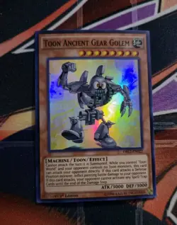 Yugioh Toon Ancient Gear Golem DRL2 Super Rare 1st Edition NM - Image 1