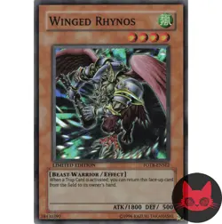 Yugioh Winged Rhynos FOTB-ENSE2 Super Rare Limited Edition NM - Image 1