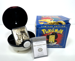 Pokemon #06 Charizard 23K Gold Plated Card & Pokeball 1999 - Image 1