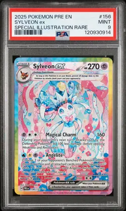 2025 POKEMON PRE EN-PRISMATIC EVOLUTIONS #156 SYLVEON EX PSA 9 - Image 1