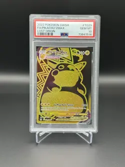 2022 POKEMON SWORD & SHIELD LOST ORIGIN #TG29 FULL ART/PIKACHU VMAX PSA 10 - Image 1