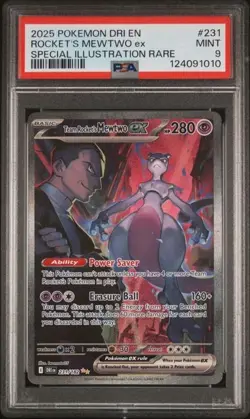 Pokemon 2025 Team Rockets Mewtwo ex 231/182 SIR Destined Rivals PSA 9 MINT - Image 1