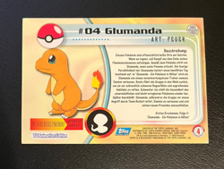 1999 Topps Pokemon Blue Logo TV Animation Edition Glumanda #04 - Image 2