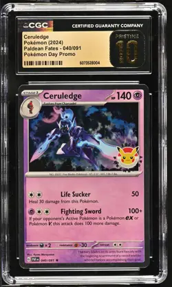 Pokemon Ceruledge #040/091 Paldean Fates PokeMon Day Promo CGC Pristine 10 - Image 1