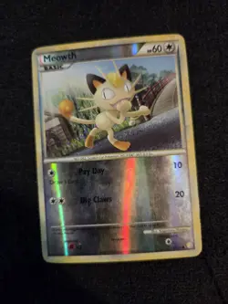 Meowth 75/123 Heart Gold Soul Silver Moderate Play Reverse-Holo Pokemon - Image 1