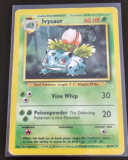 Pokemon TCG Vintage Ivysaur Base Set Uncommon #30/102 Heavily Played - Image 1
