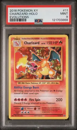 2016 POKEMON XY EVOLUTIONS #11 CHARIZARD-HOLO PSA 9 - Image 1