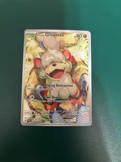 Pokemon TCG Hisuian Growlithe Twilight Masquerade IR 181/167 - Image 1