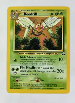 Beedrill 2001 Pokemon Neo Discovery Unlimited Rare #18/75 * Light Play - Image 1