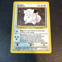 Pokemon Clefairy 5/102 - Base Set Holo Rare 1999 WOTC - LP / NM - Image 1