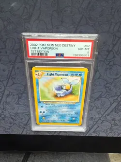 Pokemon Light Vaporeon 1st Edition #52/105 Neo Destiny 2002 WOTC Vintage - PSA 8 - Image 4