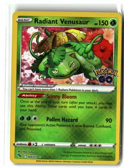 Radiant Venusaur ⭐ 004/078 Holo Radiant Rare Pokemon GO 2022 Pokemon NM - Image 1