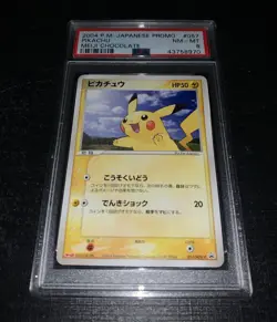 2004 Pokemon Japanese PSA 8 Meiji Chocolate Pikachu Promo 057/ADV-P - Image 1
