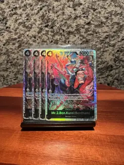 One Piece CCG The Azure Sea’s Seven OP14-091 MR. 2 SR Playset X4 Foil - Image 1