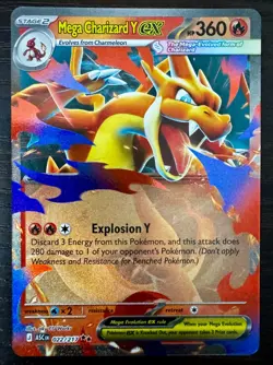 Mega Charizard Y ex 022/217 Double Rare Holo Pokemon Card Ascended Heroes NM - Image 2
