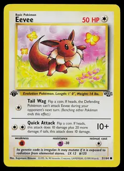 Pokemon Card - Eevee Jungle 51/64 1st Edition Common - Image 1