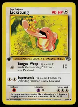 Pokemon Card - Lickitung Jungle 38/64 1st Edition Uncommon - Image 1