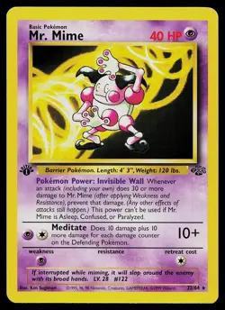 Pokemon Card - Mr. Mime Jungle 22/64 1st Edition Rare - Image 1