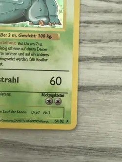 Pokemon Venusaur 1st Edition Holo Base Set German Bisaflor 15/102 WOTC 1999 Card - Image 3