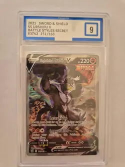 PG 9 Single Strike Urshifu V 151/163 ALT ART Swsh Battle Styles Pokemon Card - Image 1