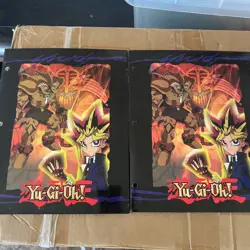 Yu-Gi-Oh! Yugioh Folder Lot Of 2 1996 2003 STARPOINT 3 Ring Hole Pockets Binder - Image 1