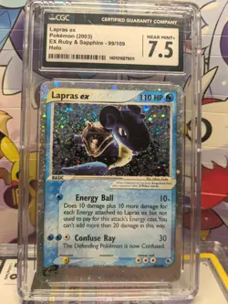 Lapras ex 99/109 Ruby and Sapphire Holo Rare Vintage Pokemon Card Graded CGC 7.5 - Image 3