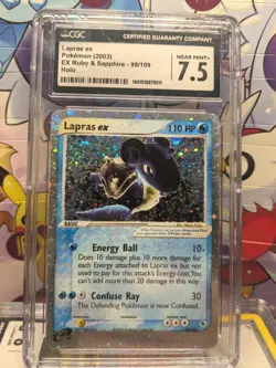Lapras ex 99/109 Ruby and Sapphire Holo Rare Vintage Pokemon Card Graded CGC 7.5 - Image 4