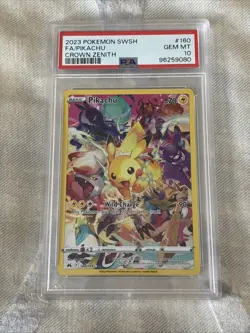Pikachu Full Art Pokemon Sword And Shield Crown Zenith 160 Gem Mint PSA 10 - Image 1