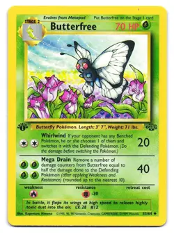 Butterfree 33/64 Uncommon Jungle Pokemon 1st Edition NM - Image 1
