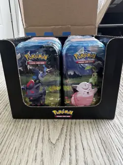 Pokemon TCG Mega Evolutions-Ascended Heros Mini Tin 8 Tins, sealed with Display - Image 1